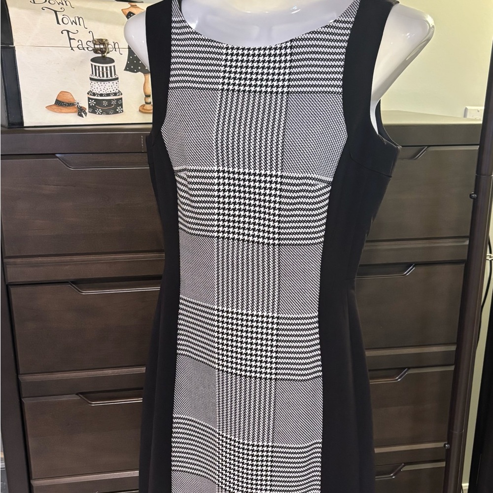 Black and White Houndstooth Dress